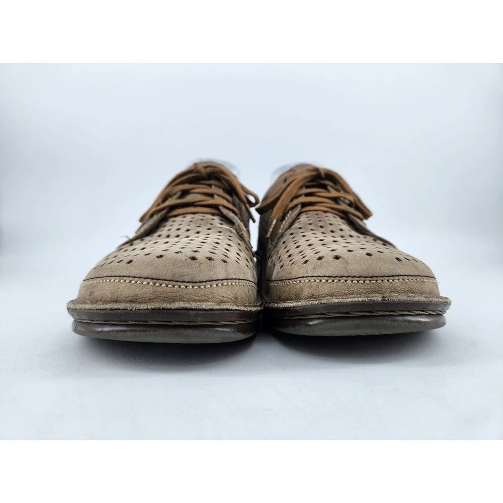 Finn Comfort Baden Perforated Leather Lace Up Shoes Womens 39 US 8.5 Tan Germany